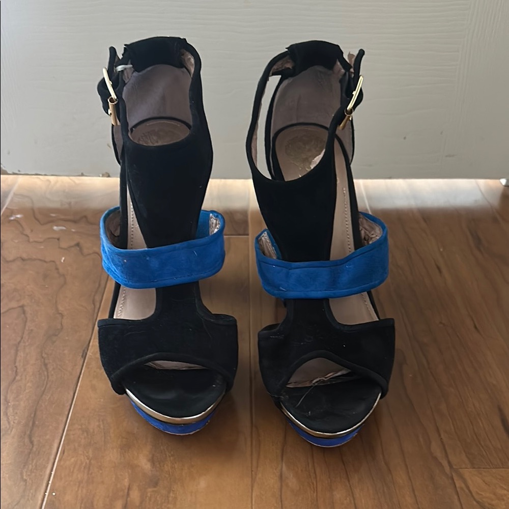 Stylish Black and Blue Women's Heels